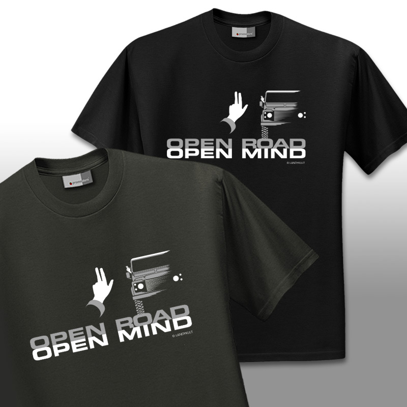 Open Road defender TShirt Landrover Grafik